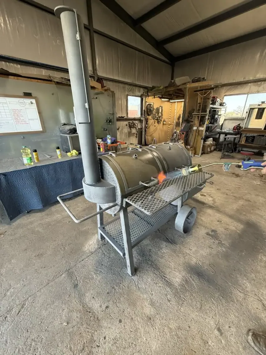 Metal outdoor item after blasting